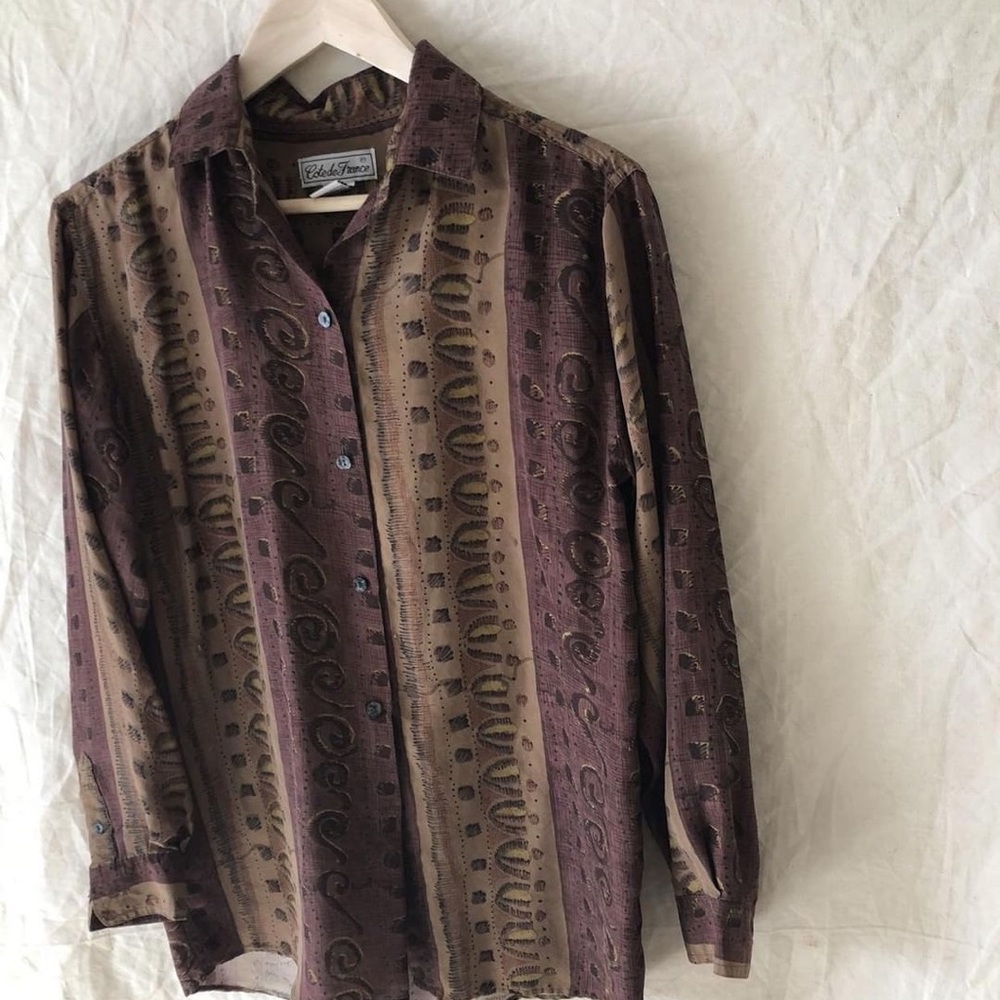 Mens 90’s vintage 100% silk shirt size S